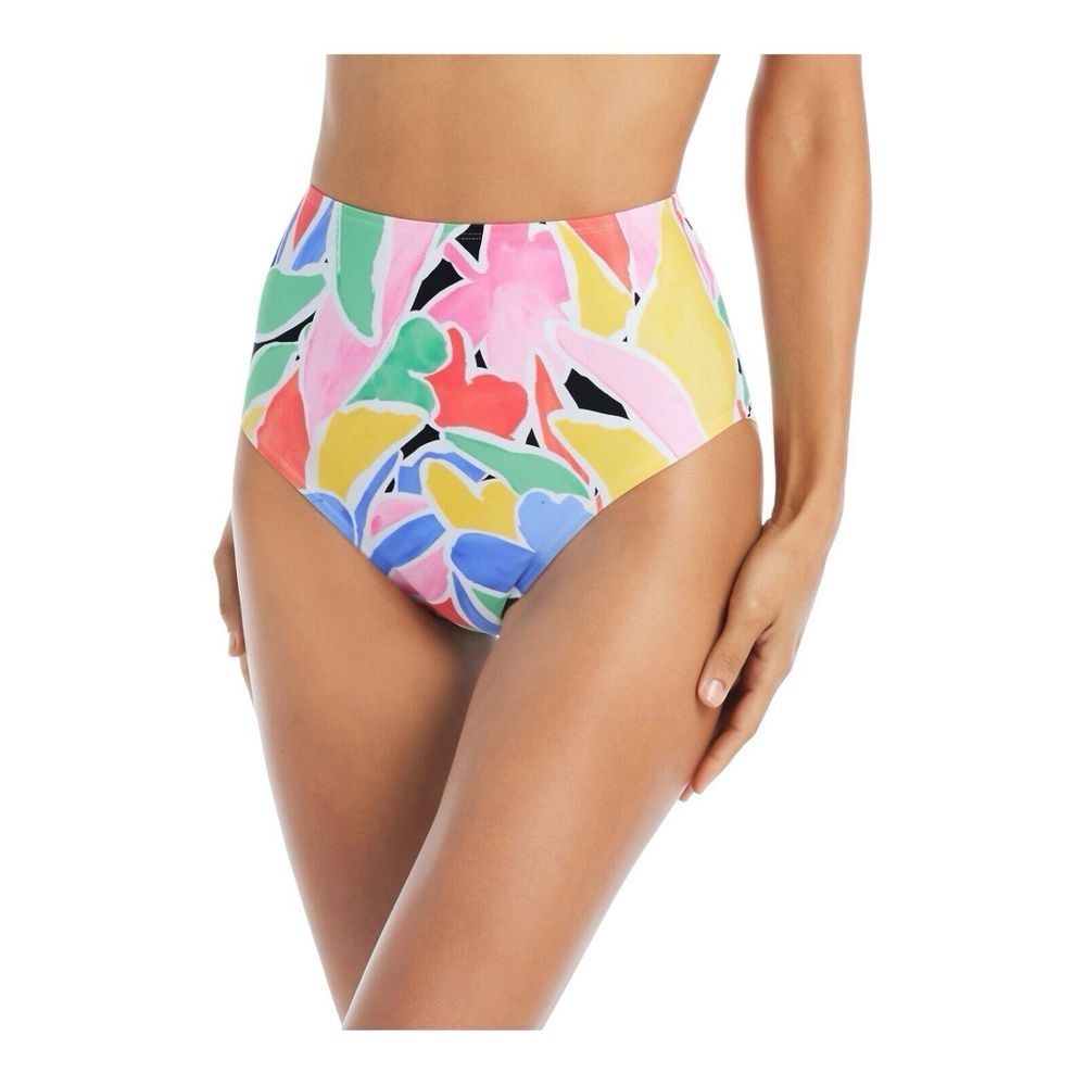 Beyond‎ Control Palm Beach High-Waisted Bikini Bottoms Women's  8 Multi Pull On